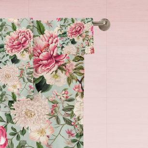 Vintage Botanical Garden Flowers Pattern Bath Towe Bath Towel Set