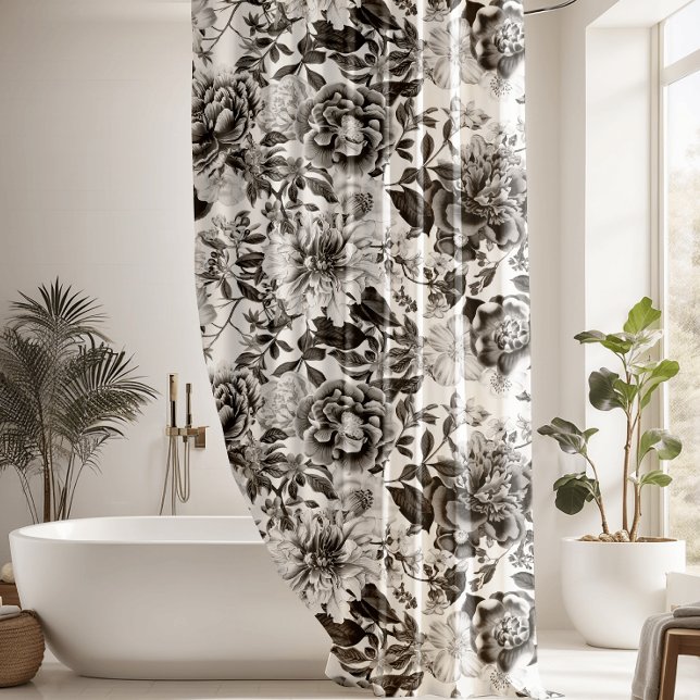 Vintage Botanical Garden Flowers Pattern  Shower Curtain (Creator Uploaded)
