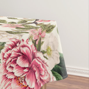 Vintage Botanical Garden Flowers Pattern  Tablecloth