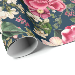 Vintage Botanical Garden Flowers Pattern Wrapping Paper