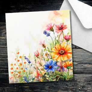 Vintage Botanical Garden Flowers Watercolor Envelope Liner