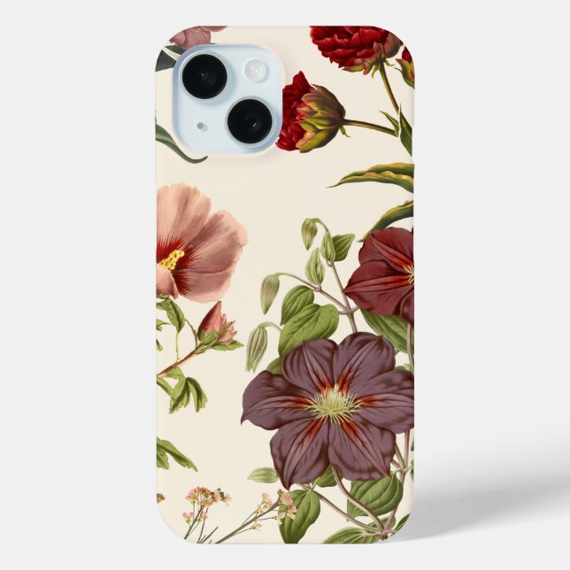 'Vintage Botanical Garden' iPhone 15 Case (Back)