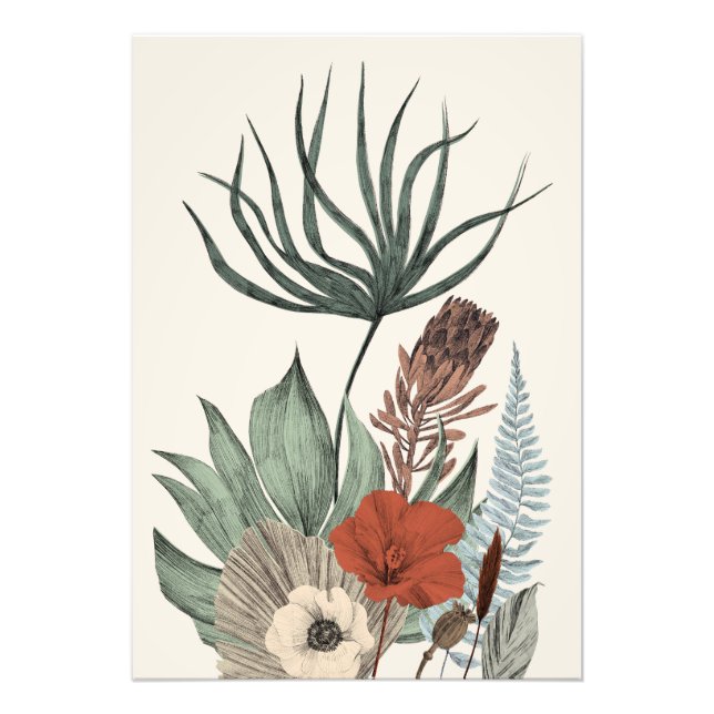 Vintage Botanical Garden – Wildflowers & Protea Il Photo Print (Front)