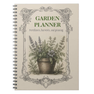 Vintage Botanical Gardening Planner, Plant Care & Notebook
