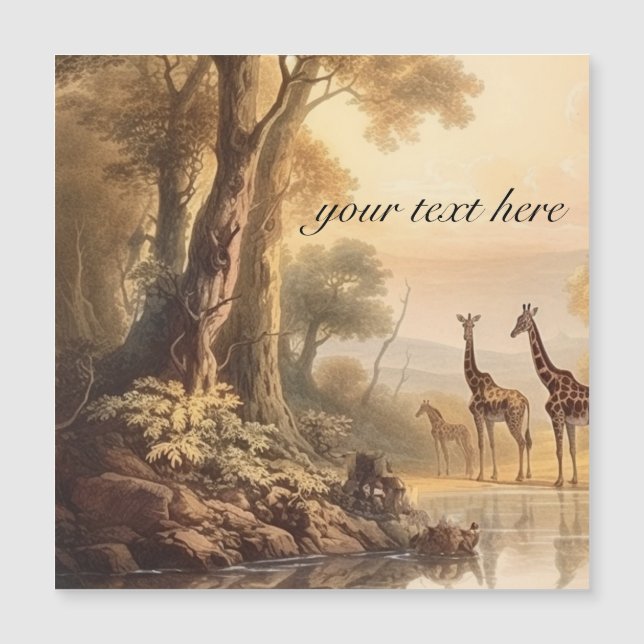 Vintage botanical giraffes, customizable  (Front)