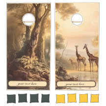 Vintage botanical giraffes, customizable 