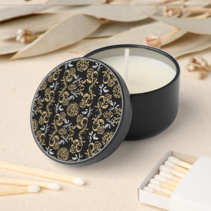 Vintage Botanical Gold And Silver Print Mini Candle Favors