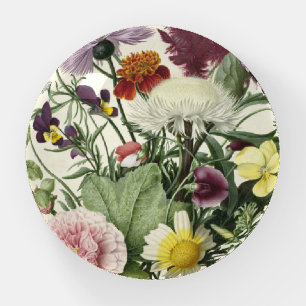 Vintage Botanical Grandmother Garden Floral Paperweight