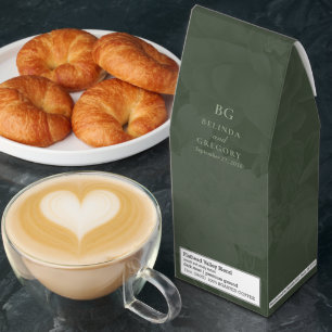 Vintage Botanical Green Garden Party Wedding Theme Roasted Coffee