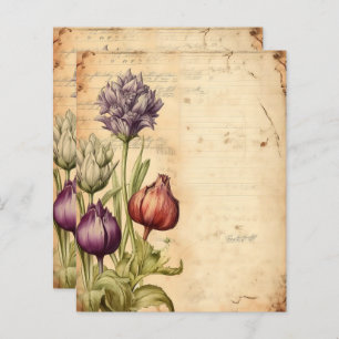 Vintage Botanical Herbal Scrapbook Paper 
