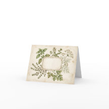 Vintage Botanical Herbs Frame with Blank Label