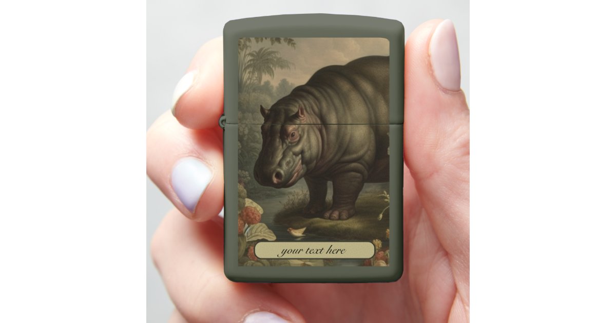Vintage Botanical Hippo Customizable Zippo Lighter Zazzle vintage-botanical-hippo-customizable-zippo-lighter-zazzle