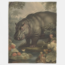 Vintage Botanical Hippo