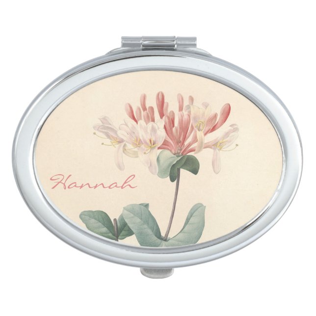 Vintage Botanical Honeysuckle Personalized Mirror (Front)