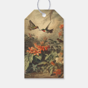 Vintage botanical hummingbirds customizable  gift tags