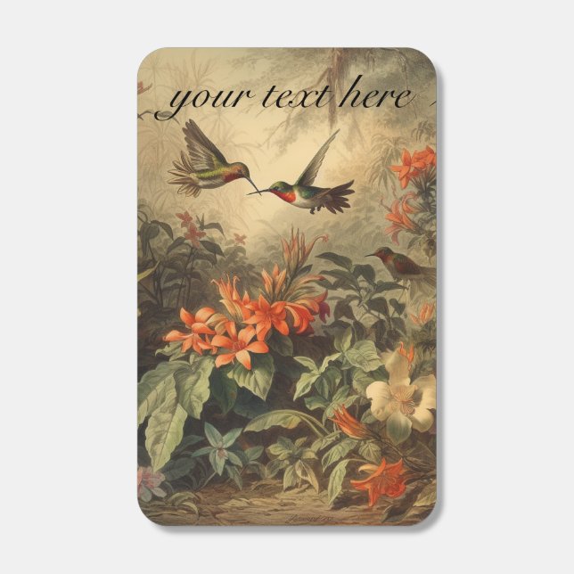 Vintage botanical hummingbirds customizable matchboxes (Front)