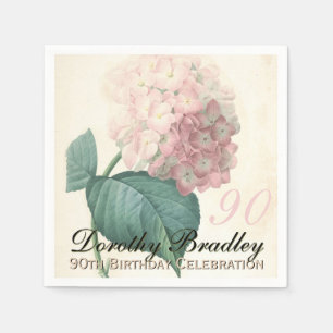 Vintage Botanical Hydrangea 90th Birthday Party PN Napkins