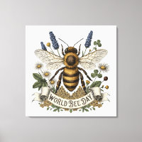Vintage Botanical Illustration for World Bee Day