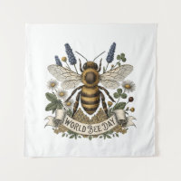 Vintage Botanical Illustration for World Bee Day w