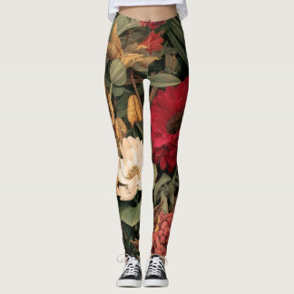 Vintage Botanical Illustration Leggings