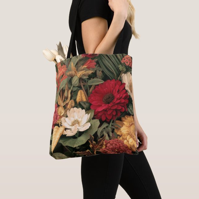 Vintage Botanical Illustration Tote Bag (Close Up)