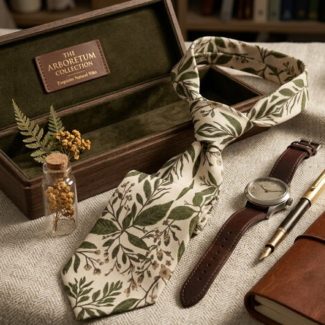 Vintage Botanical Leaf  Neck Tie (Creator Uploaded)
