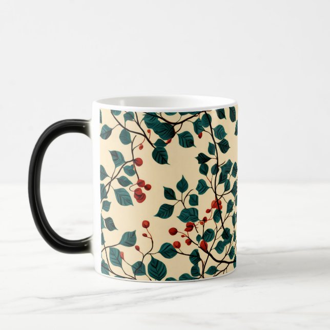 Vintage Botanical Leaf Pattern Mug Desig (Left)