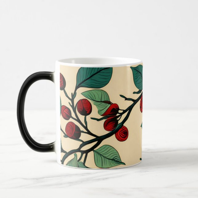 Vintage Botanical Leaf Pattern Mug Desig (Left)