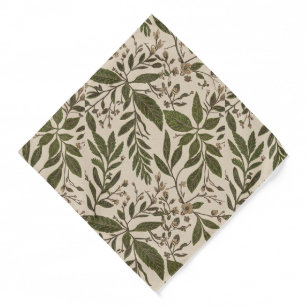 Vintage Botanical Leaf Pocket Square Bandana