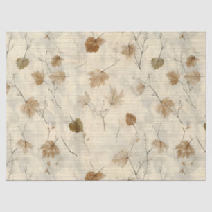Vintage Botanical Leaves in Warm Autumn Colors Tissue Paper