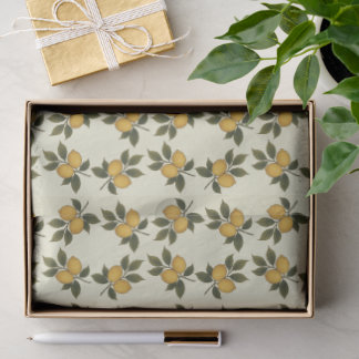 Vintage Botanical Lemon & Leaves Tissue Paper