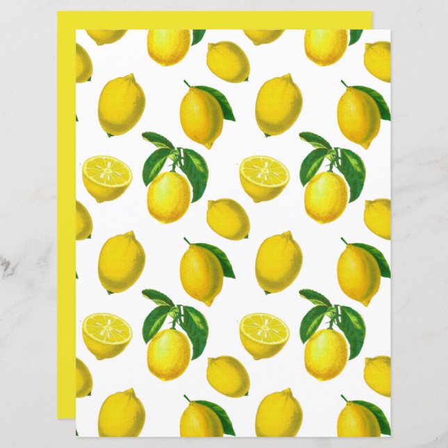 Vintage Botanical Lemon Print (Front/Back)