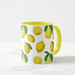 Vintage Botanical Lemon Print Mug