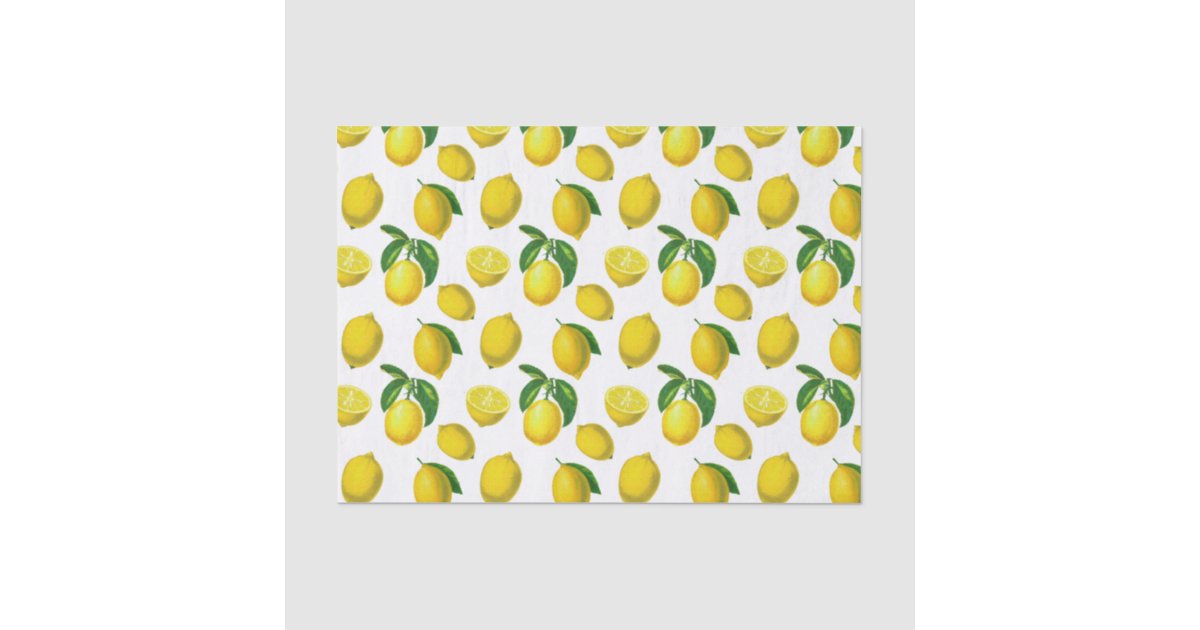 Vintage Botanical Lemon Print Tissue Paper | Zazzle