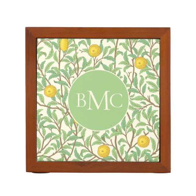 Vintage Botanical Lemon Tree Pattern Desk Organizer (Front)