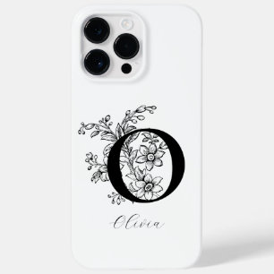 Vintage Botanical Letter O Monogram Name Case-Mate iPhone 14 Pro Max Case