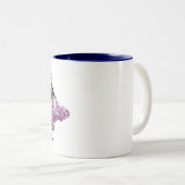Vintage Botanical Lilacs Flowers Tea Two-Tone Coffee Mug (Front Right)