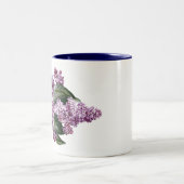 Vintage Botanical Lilacs Flowers Tea Two-Tone Coffee Mug (Center)