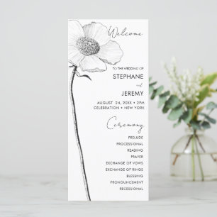 Vintage Botanical Line Art Wedding Program