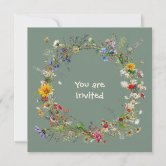 Vintage Botanical Loop Wreath Note Cards