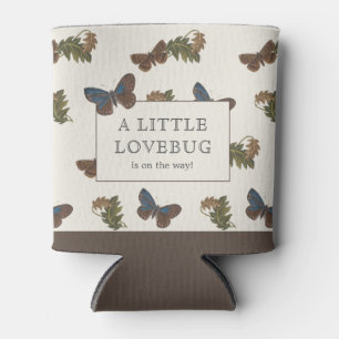 Vintage Botanical Lovebug Baby Shower Can Cooler