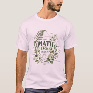 Vintage Botanical Math Teacher Rooted in Logic T-Shirt