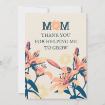Vintage Botanical Mom Thank You Card