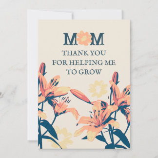 Vintage Botanical Mom Thank You Card