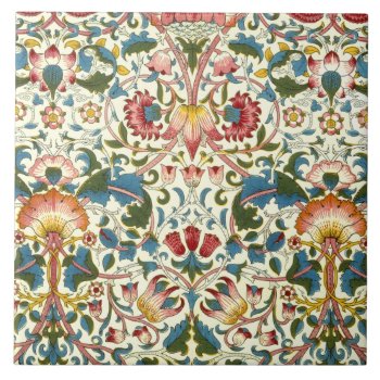 Vintage Botanical Morris Design Ceramics Tile by OldArtReborn at Zazzle