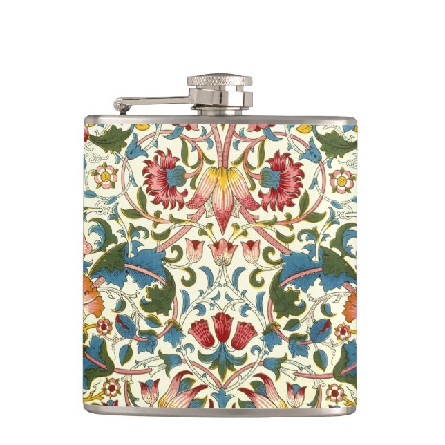 Vintage Botanical Morris Design Flask (Front)