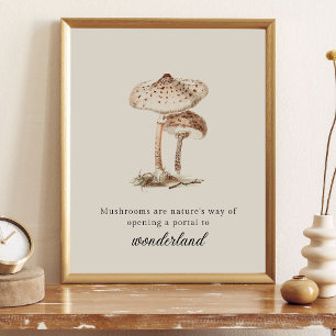 Vintage Botanical Mushroom Poster