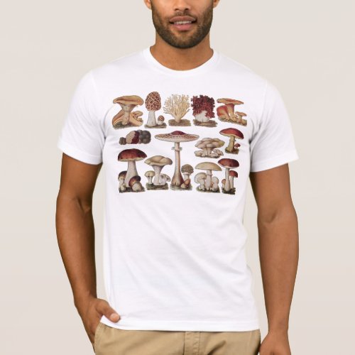 Vintage Botanical Mushrooms T_Shirt