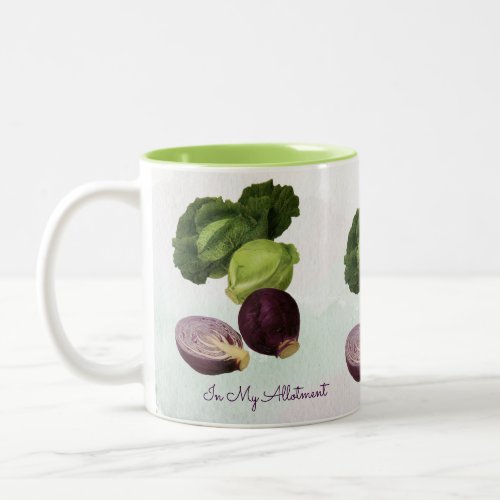 Vintage Botanical My Allotment Cabbages Two_Tone Coffee Mug