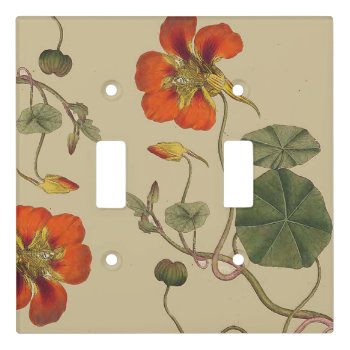 Vintage Botanical Nasturtium Flowers Floral Light Switch Cover by farmer77 at Zazzle